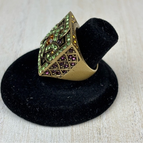 La Vintage Kathy Lavigne Art Deco Crystal ring size 7 - Picture 3 of 6